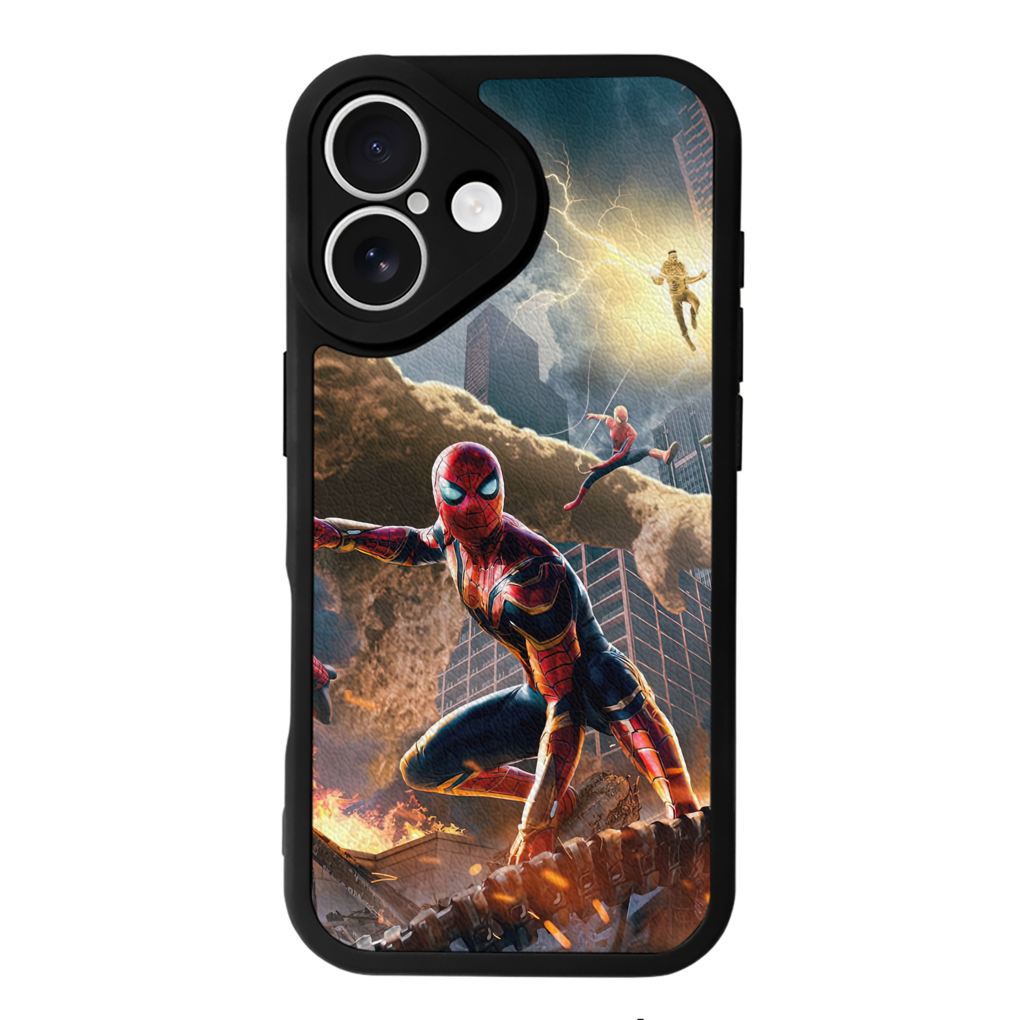 Spider Man スパイダーマン 【iPhone 16シリーズ対応】シリコンスマホケース（レザー調） 材質：シリコン